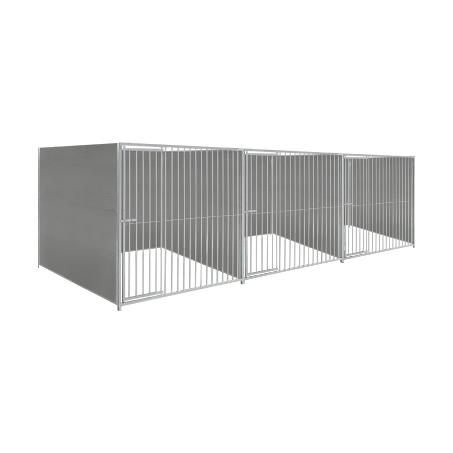 Kunststof hondenkennel driedubbel 2 X 2m zonder dak