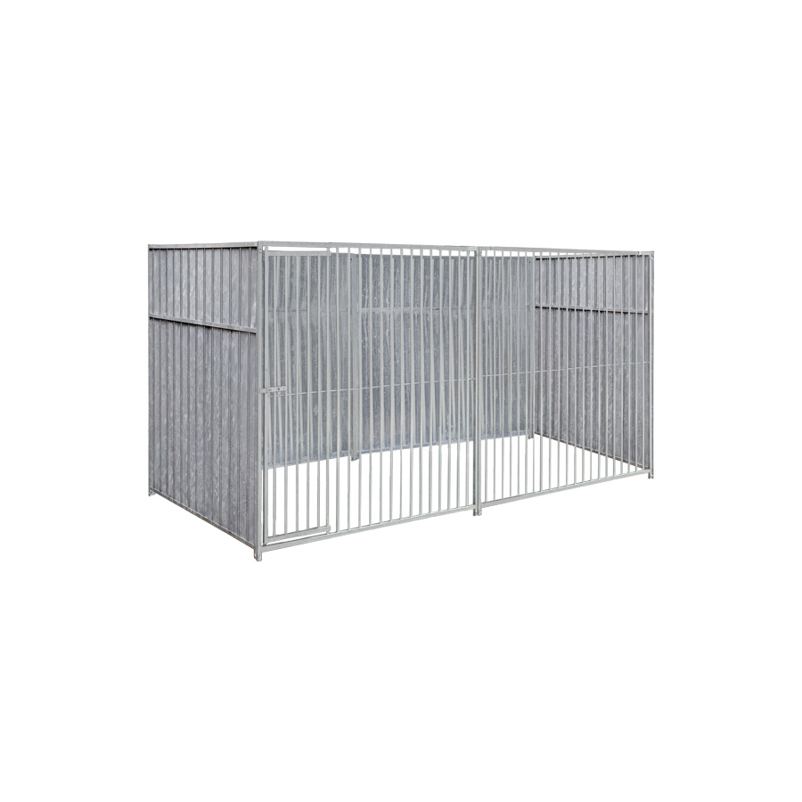 Geheel dicht damwand hondenkennel 4 X 1,5m zonder dak