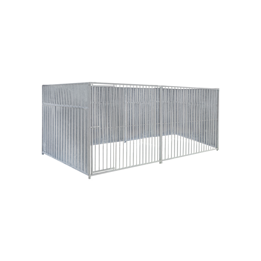 Geheel dicht damwand hondenkennel 4 X 2m zonder dak