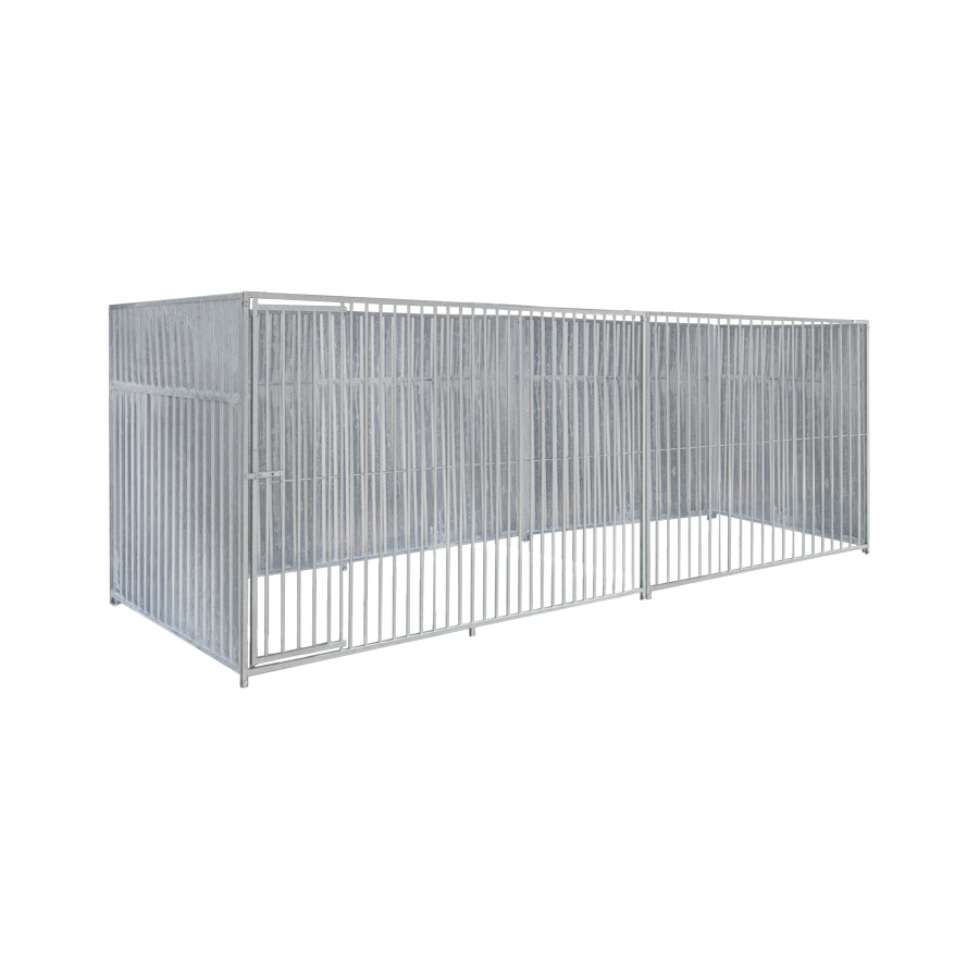 Geheel dicht damwand hondenkennel 5 X 1,5m zonder dak