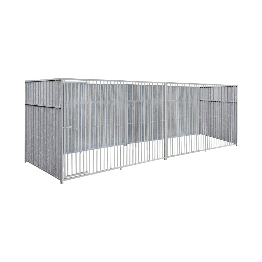 Geheel dicht damwand hondenkennel 6 X 1,5m zonder dak