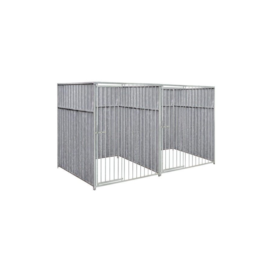 Geheel dicht damwand hondenkennel dubbel 1,5 X 1,5m zonder dak