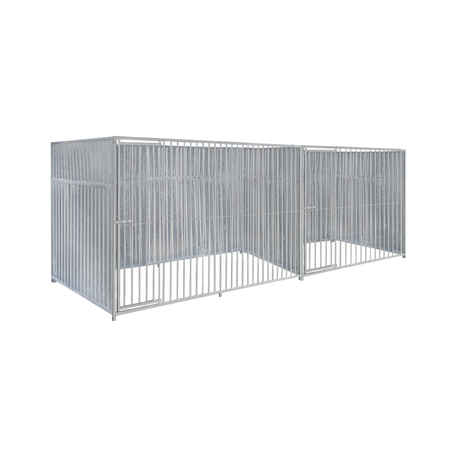 Geheel dicht damwand hondenkennel dubbel 2 X 1,5m & 3 X 1,5m zonder dak