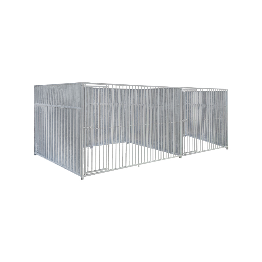 Geheel dicht damwand hondenkennel dubbel 2 X 2m & 3 X 2m zonder dak