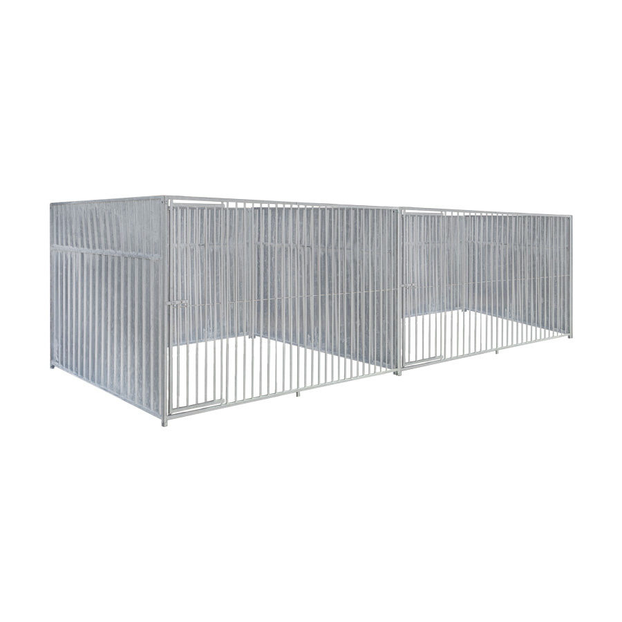 Geheel dicht damwand hondenkennel dubbel 3 X 2m zonder dak