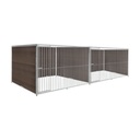 WPC Composiet houtlook hondenkennel dubbel 3 X 2m zonder dak