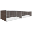 WPC Composiet houtlook hondenkennel dubbel 4 X 2m zonder dak