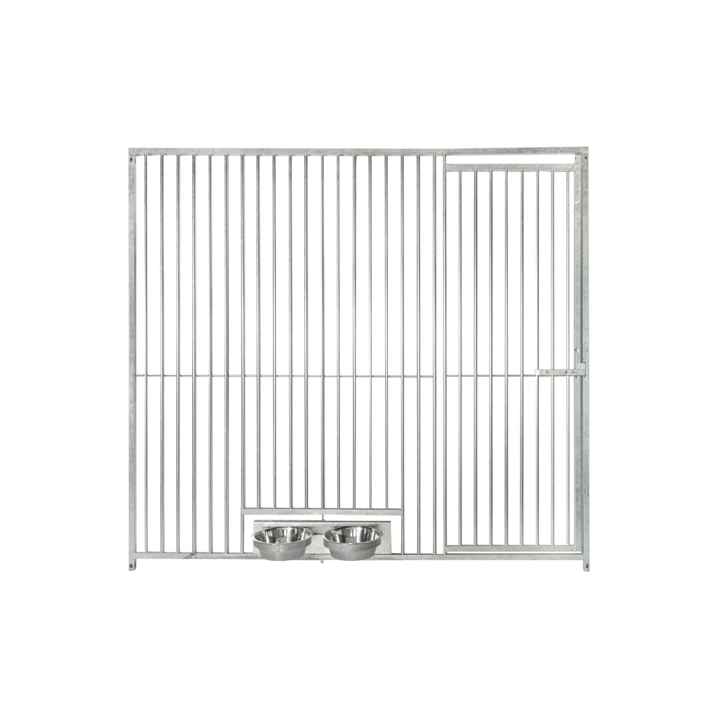 Kennelpaneel 200cm * 184cm met deur - spijlen 5cm met draaibare voerbakset