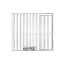 Kennelpaneel 2m met deur rechts + voederluik- spijlen 5cm 