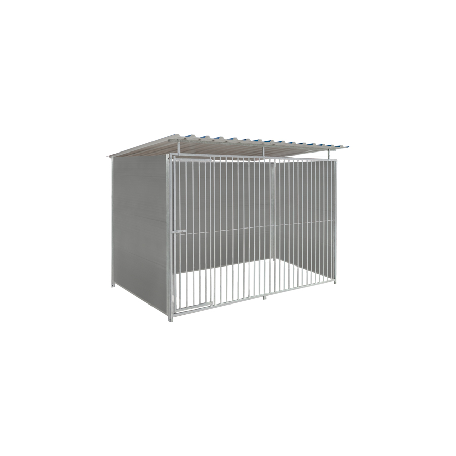 Kunststof hondenkennel 3 X 1,5m compleet met dak