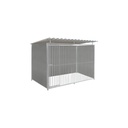 Kunststof hondenkennel 3 X 1,5m compleet met dak