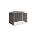 WPC Composiet houtlook hondenkennel 3 X 1,5m compleet met dak