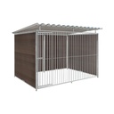 WPC Composiet houtlook hondenkennel 3 X 1,5m compleet met dak