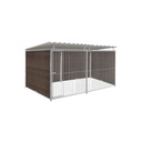WPC Composiet houtlook hondenkennel 4 X 2m compleet met dak