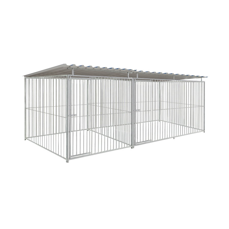 budget spijlen 8cm hondenkennel dubbel 2 X 2m &amp; 2 X 3m compleet met dak