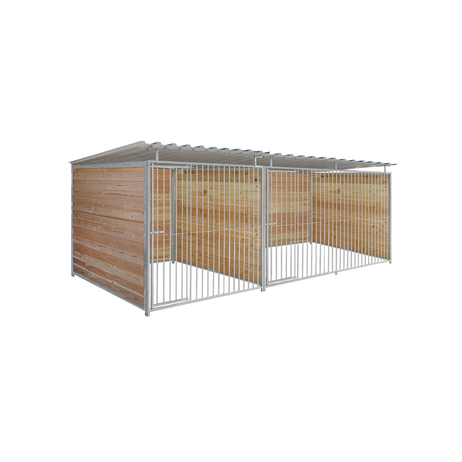 Douglas hout hondenkennel dubbel 2 X 2m en 3 X 2m compleet met dak