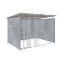 Geheel dicht damwand hondenkennel 3 X 1,5m compleet met dak