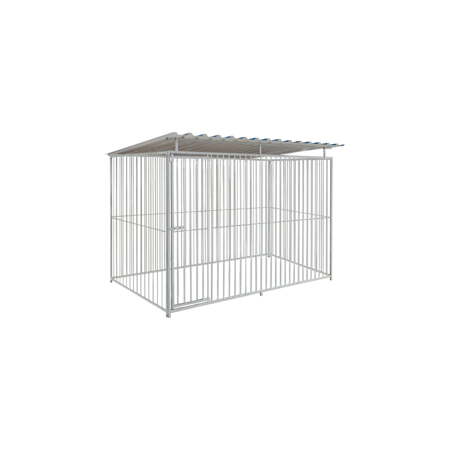 Basic spijlen 8cm hondenkennel 3 X 1,5m compleet met dak