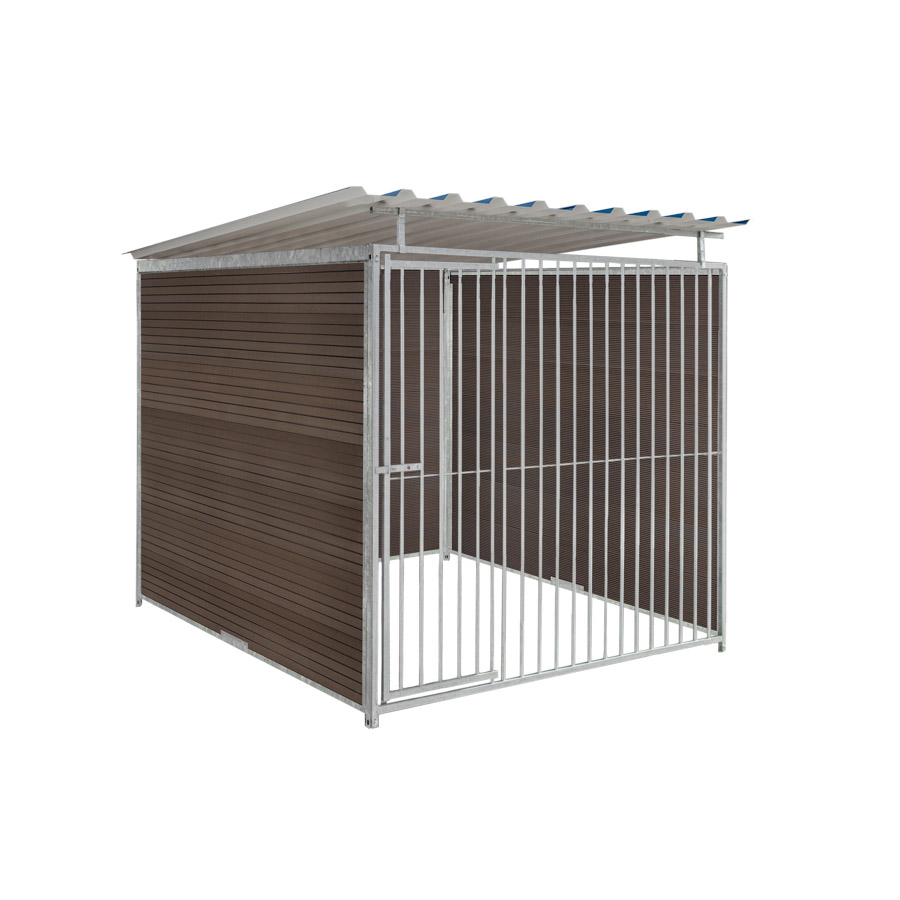 WPC Composiet houtlook hondenkennel 2 X 2m compleet met dak