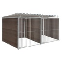WPC Composiet houtlook hondenkennel dubbel 2 X 2m compleet met dak