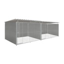 Kunststof hondenkennel dubbel 3 X 2m compleet met dak