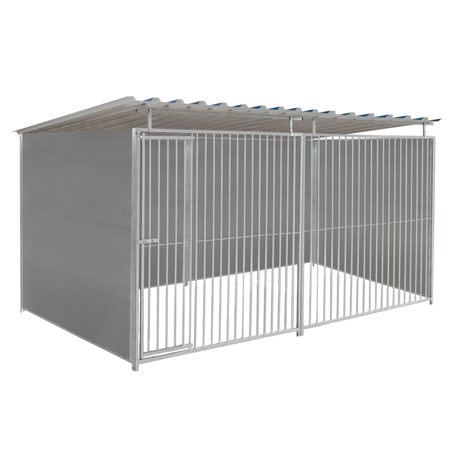 Kunststof hondenkennel 4 X 2m compleet met dak