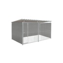 Kunststof hondenkennel 4 X 2m compleet met dak
