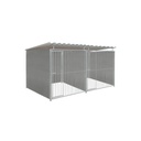 Kunststof hondenkennel dubbel 2 X 2m compleet met dak