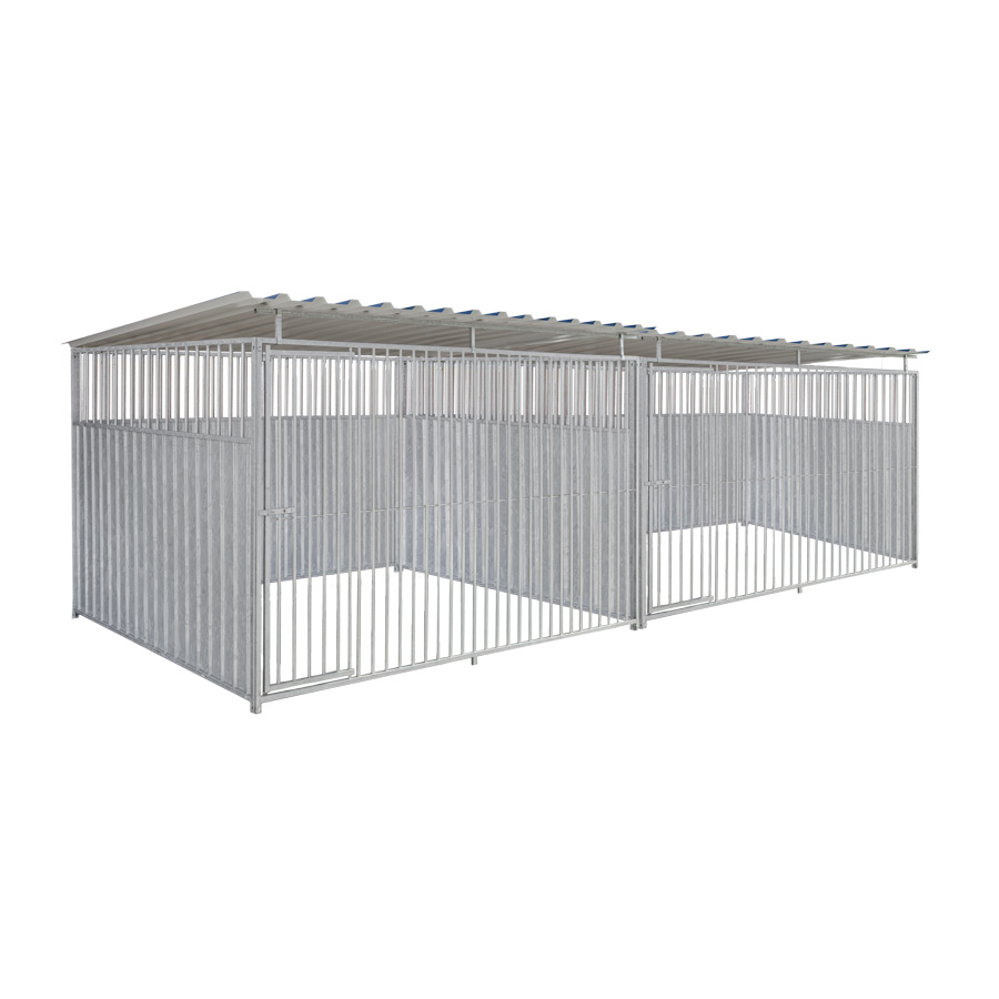 2/3 damwand hondenkennel dubbel 3 X 2m compleet met dak
