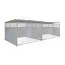 2/3 damwand hondenkennel dubbel 3 X 2m compleet met dak