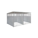 2/3 damwand hondenkennel dubbel 2 X 2m compleet met dak
