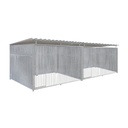 Geheel dicht damwand hondenkennel dubbel 3 X 2m compleet met dak