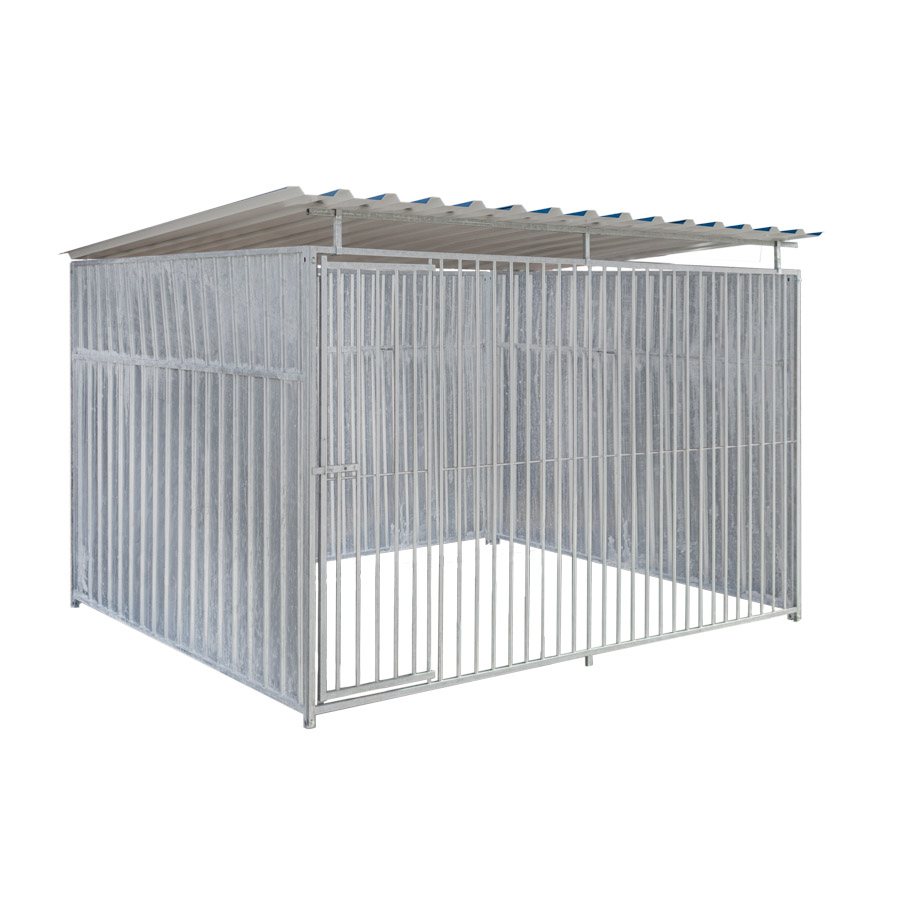Geheel dicht damwand hondenkennel 3 X 2m compleet met dak