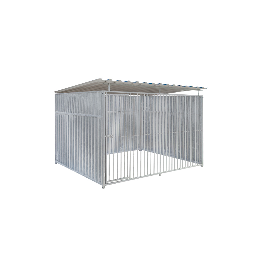 Geheel dicht damwand hondenkennel 3 X 2m compleet met dak