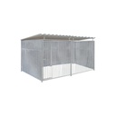 Geheel dicht damwand hondenkennel 4 X 2m compleet met dak
