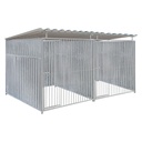 Geheel dicht damwand hondenkennel dubbel 2 X 2m compleet met dak