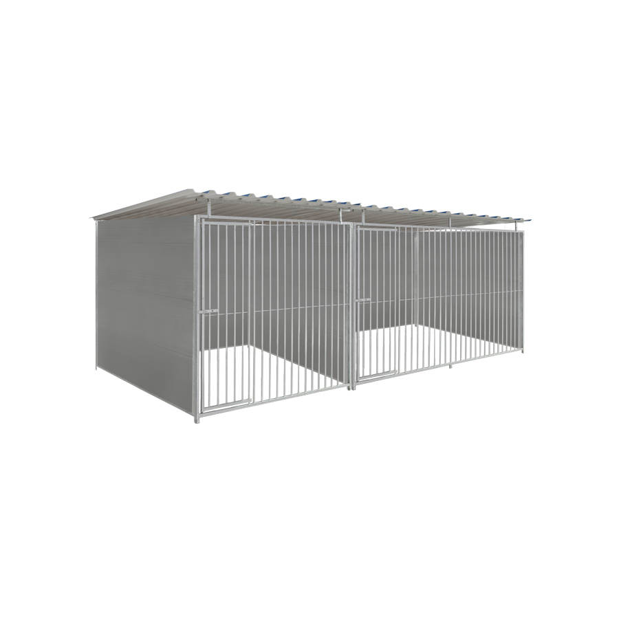 Kunststof hondenkennel dubbel 2 X 2m & 3 X 2m compleet met dak