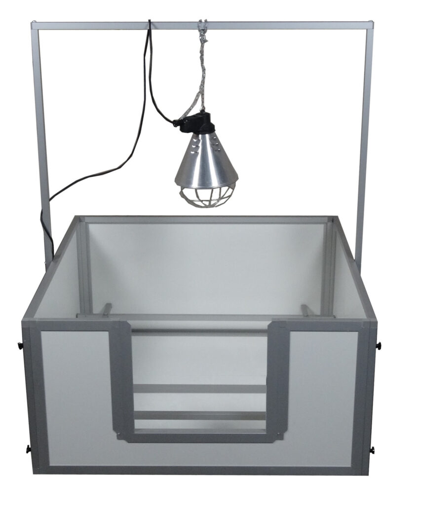 Pro Werpkist 100x100x50 cm incl. anti-doodligstangen en warmtelamp beugel