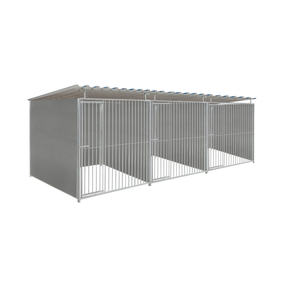Kunststof hondenkennel driedubbel 2 X 2m compleet met dak