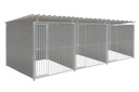 Kunststof hondenkennel driedubbel 2 X 2m compleet met dak