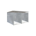 Geheel dicht damwand hondenkennel dubbel 1,5 X 2m compleet met dak