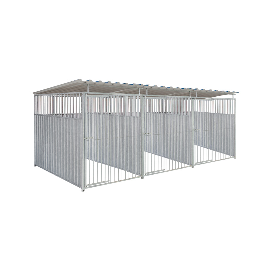 2/3 damwand hondenkennel driedubbel 1,5 X 2m compleet met dak