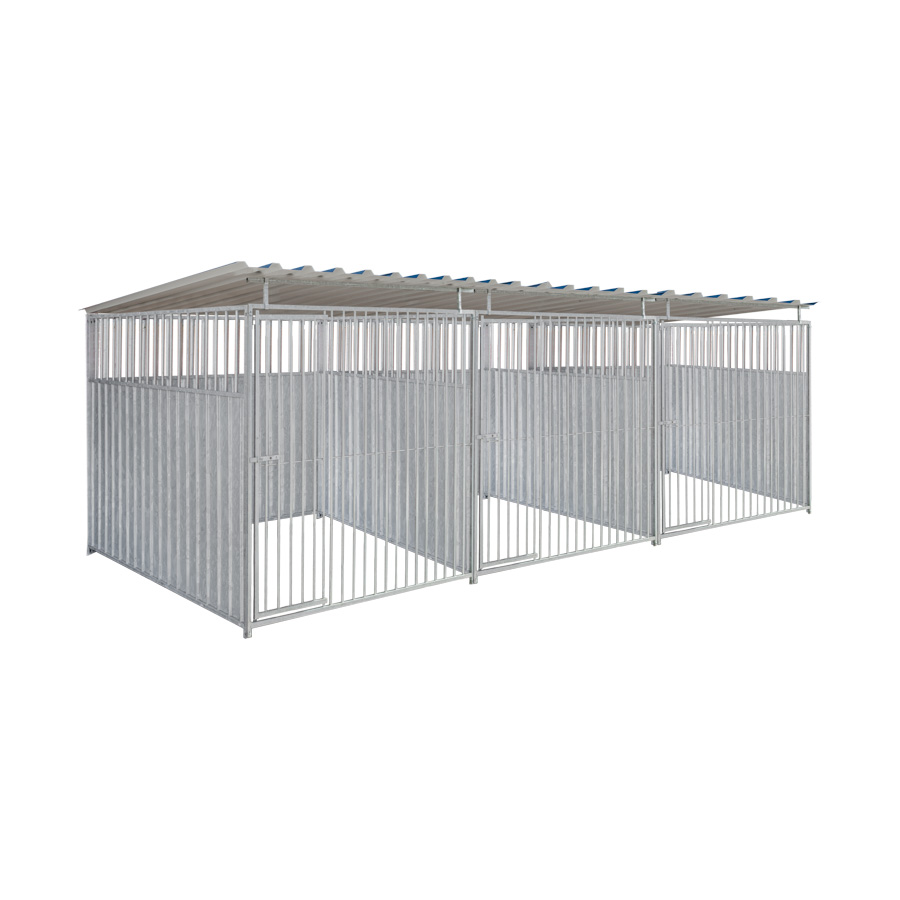 2/3 damwand hondenkennel driedubbel 2 X 2m compleet met dak