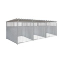 2/3 damwand hondenkennel driedubbel 2 X 2m compleet met dak