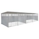 2/3 damwand hondenkennel dubbel 4 X 2m compleet met dak