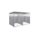 2/3 damwand hondenkennel dubbel 1,5 X 1,5m compleet met dak