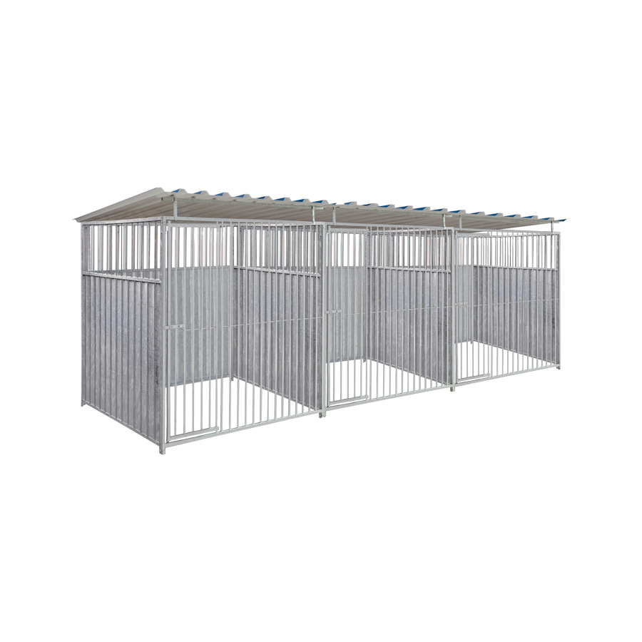 2/3 damwand hondenkennel driedubbel 2 X 1,5m compleet met dak