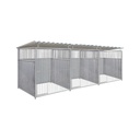 2/3 damwand hondenkennel driedubbel 2 X 1,5m compleet met dak