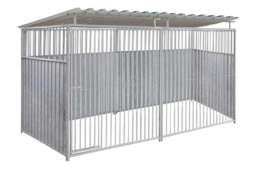 2/3 damwand hondenkennel 4 X 1,5m compleet met dak
