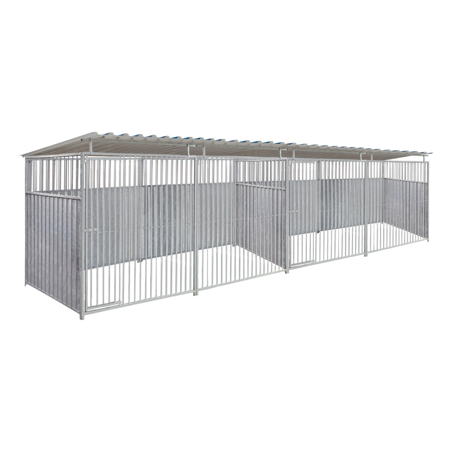 2/3 damwand hondenkennel dubbel 4 X 1,5m compleet met dak